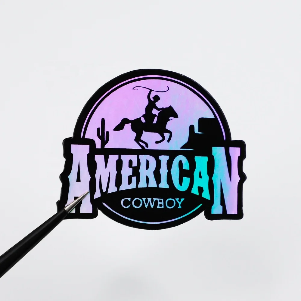 Hologram Stickers Glossy Die Cut Holographic Sticker,Custom Personalizadas  Waterproof Hologram Cutting Printed Logo Labels