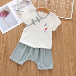 Wholesale cotton  Tang suit for kids short sleeve 2 piece set for baby wear