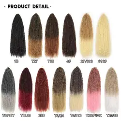 kinky curly crochet hair bulk 18inch 28inch length ombre color black grey red pink golden brown Brazilian braids