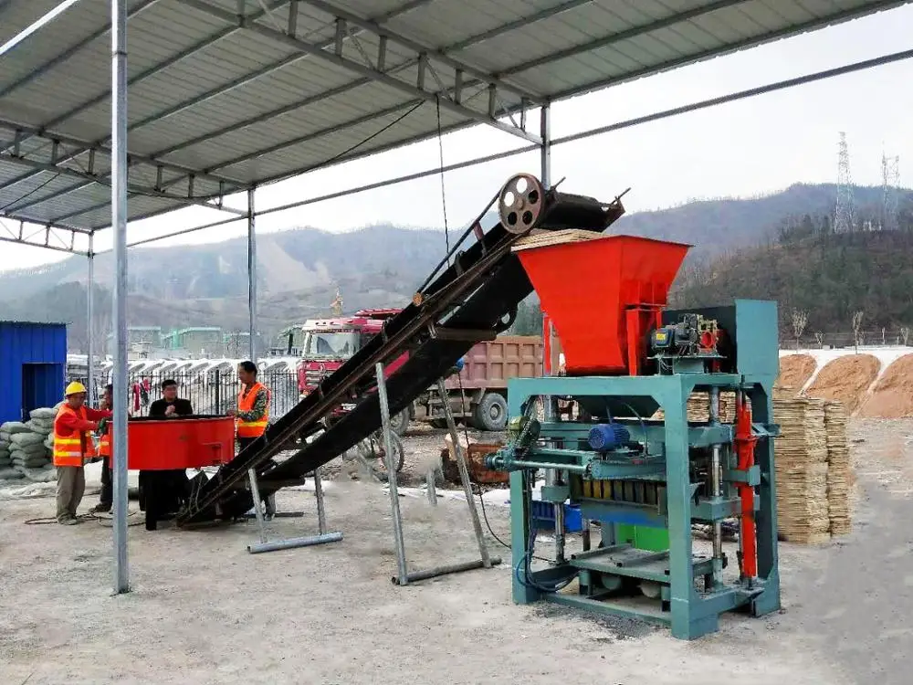Hollow Mud Brick Stationary Concrete Interlocking Block Making Machine