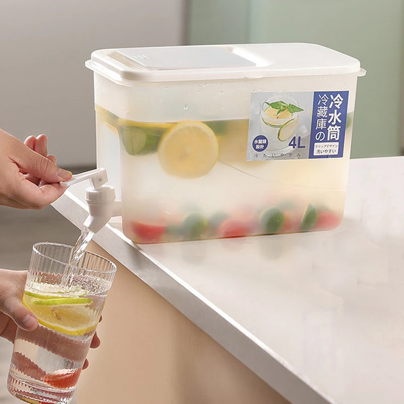 3.5L Refrigerator Ice water Beverage Dispenser Cold Water Kettle with Faucet Large Capacity Plastic Beverage Pot