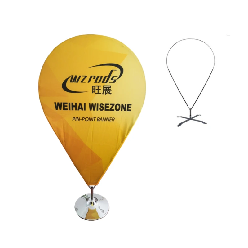 Weihai Wisezone unique design 1.5m 2m land mark banner frame carbon composite pinpoint beachflag banner pole rod