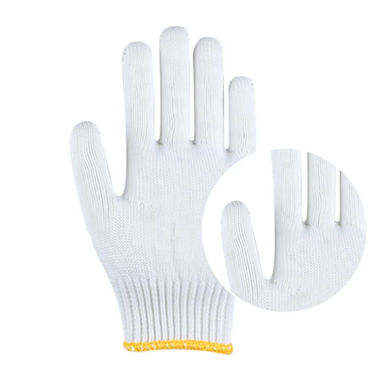 
21-26cm Size and White Color of thread cotton knitted gloves 