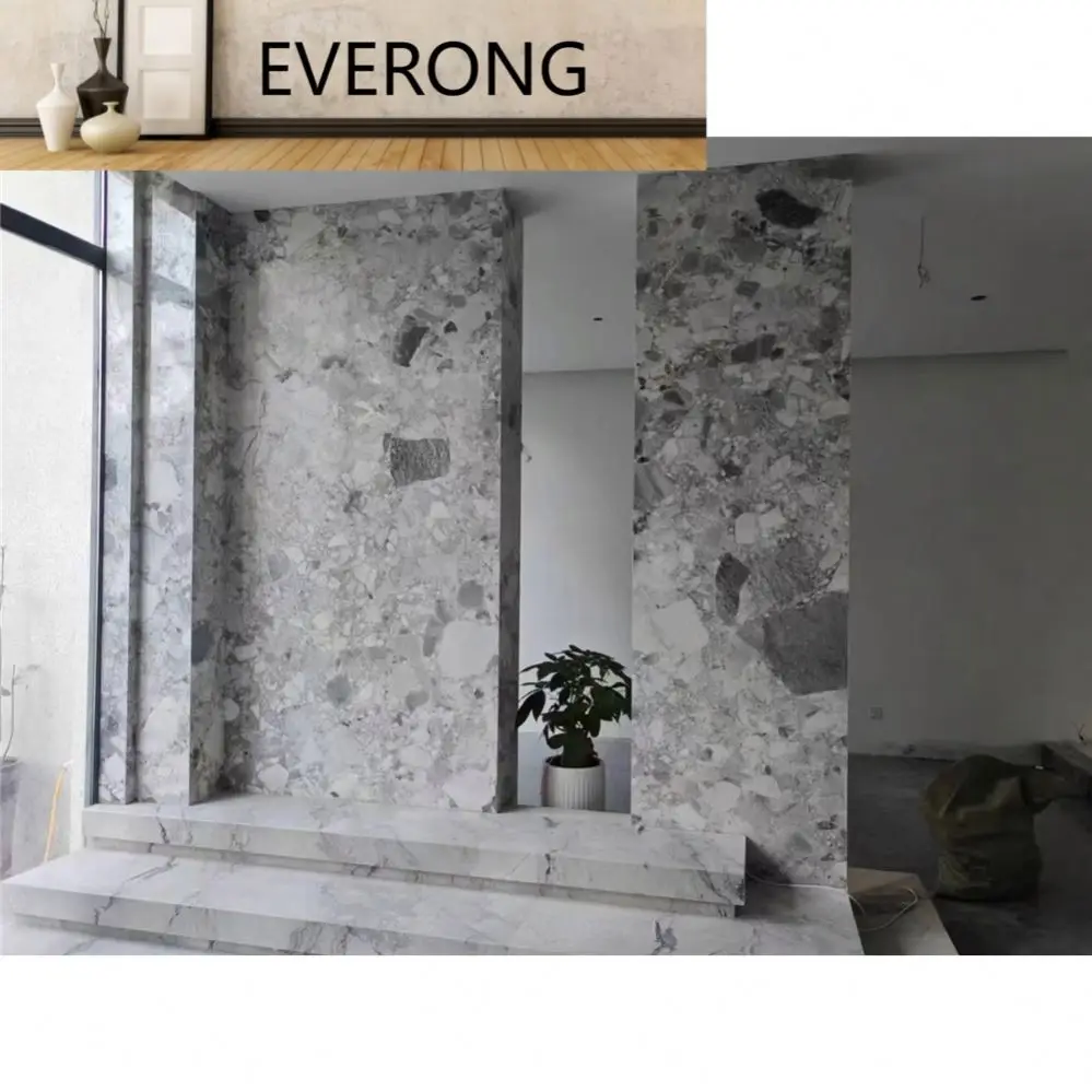 Unique ceppo bianco gray marble stone flooring big slab tile for bathroom