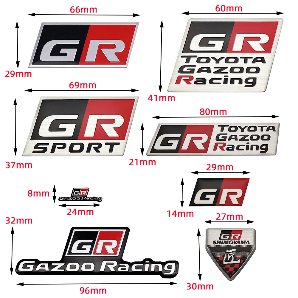 Подходит для Toyota модифицированный логотип автомобиля GR GRSPORT TOYOTA personality свободные царапины маркировка заднего кузова