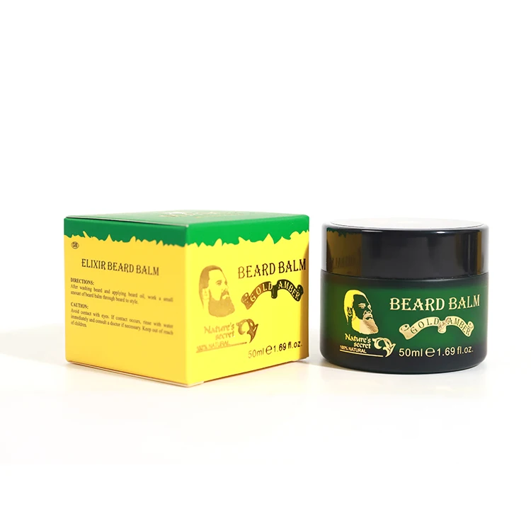 Vegan Strengthen Soften Beard Wax Mustaches Men Beard Balm OEM Organic Beard Growth Balm With Shea Butter