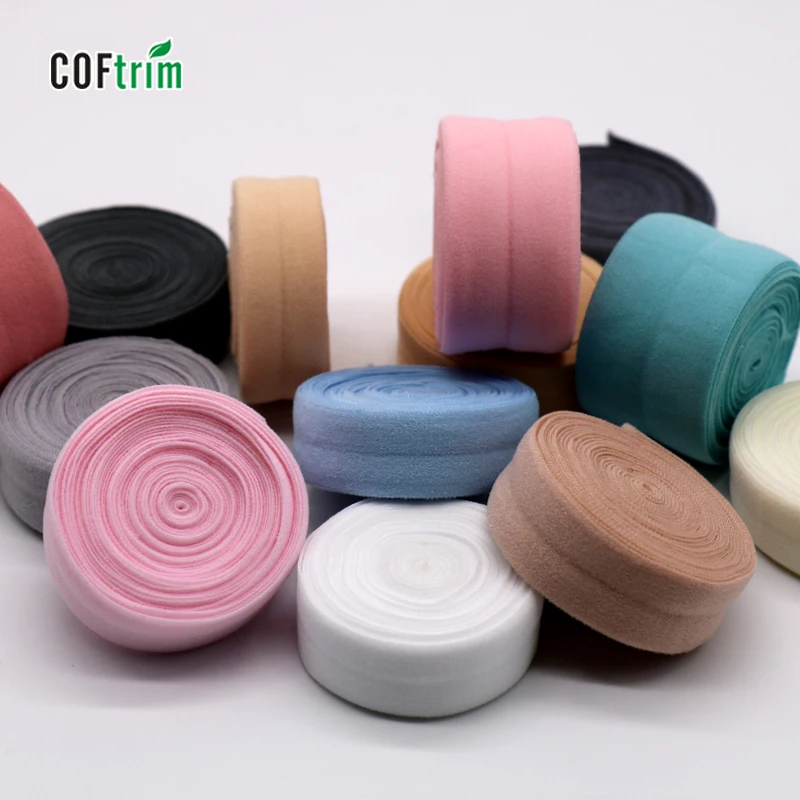 
wholesale factory price High elasticity fold over elastic tape Fold elastic 5/8 nylon twill tape bias binding tape 