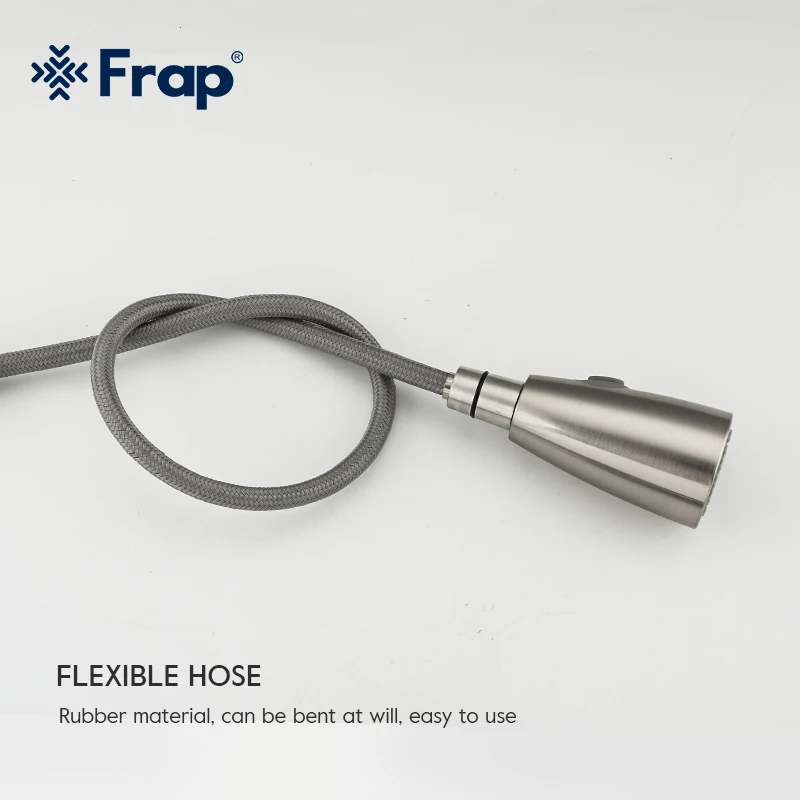 Frap New removable kitchen sink faucet with pull out sprayer SUS304 Satin kitchen shower faucet F60899-1