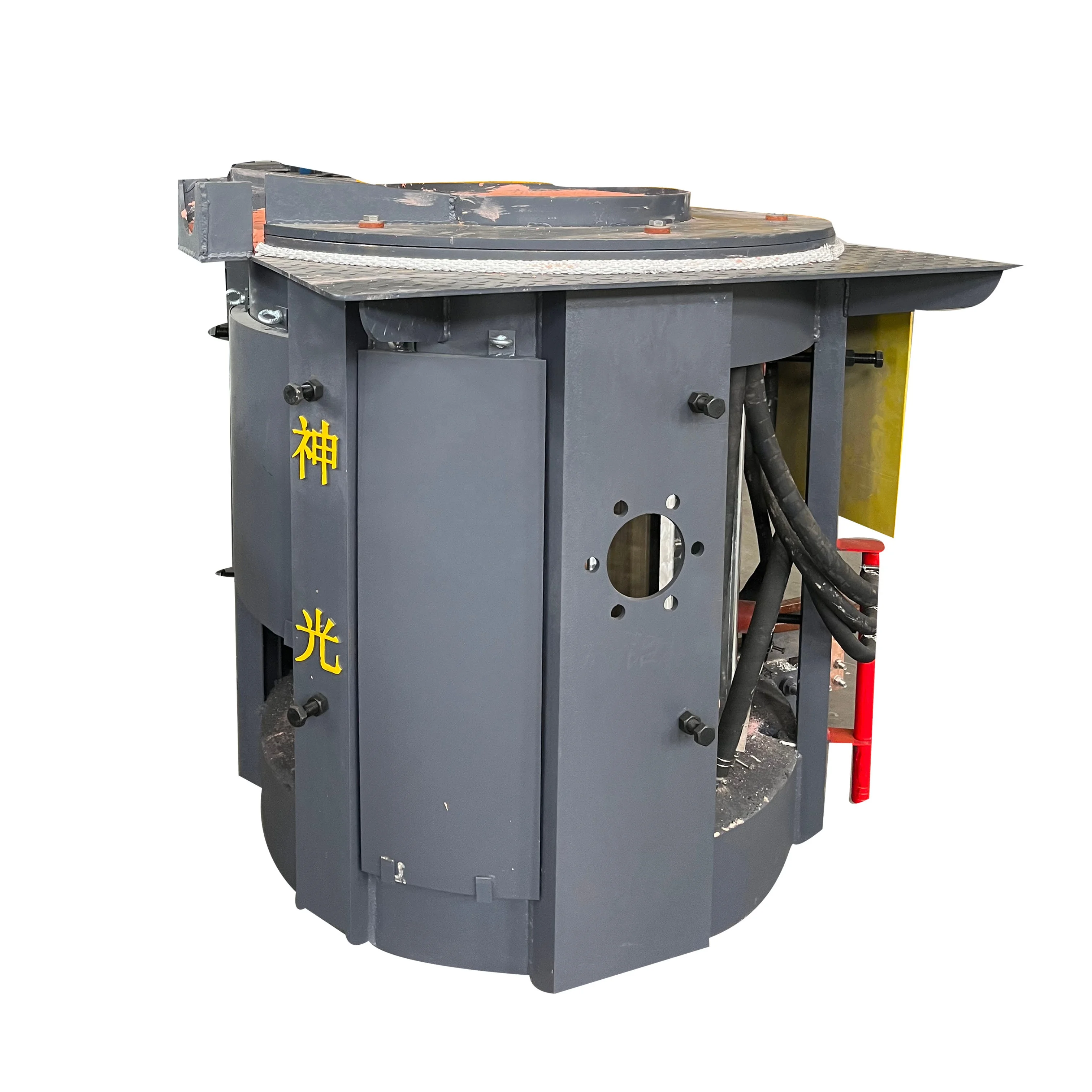 1000KG 1T VIPmedium frequency induction reducer steel shell  furnace for melting iron copper aluminum steel induction furnace