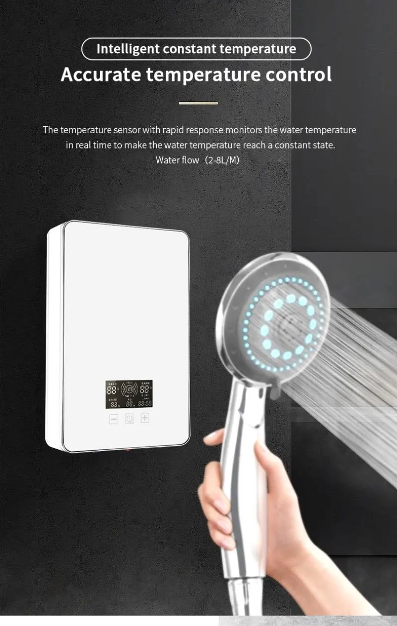 8KW CE Rosh automatic instant electric shower heater water heater geyser hot heating water for bath