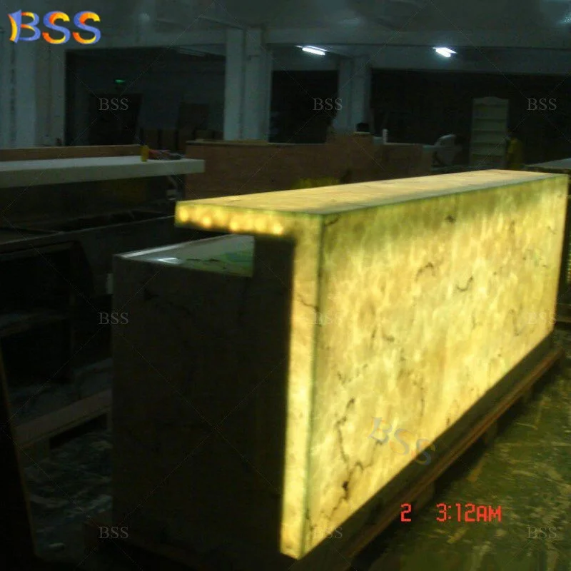 Service Counter Restaurant Design Cool Luxurious Custom Size Translucent Marble Onyx Led Restaurant Service Counter Furniture