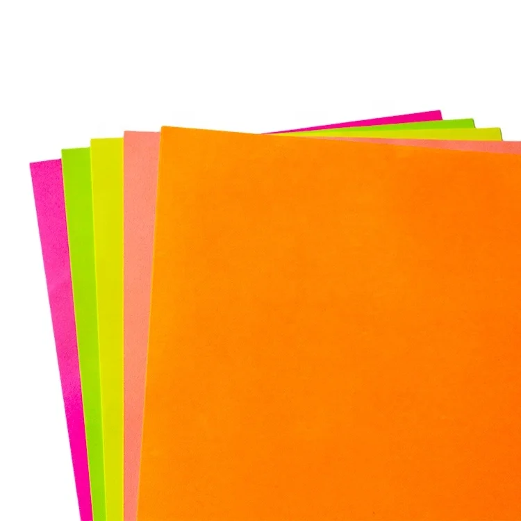 Factory price a4 copy paper assorted fluorescent color office paper a4 size origami folding paper for kids