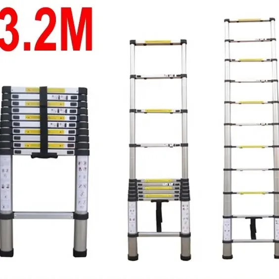 11 Step 10.5 ft 3.2m EN 131 Heavy Loading Portable Aluminum Single Retractable Telescopic Ladder
