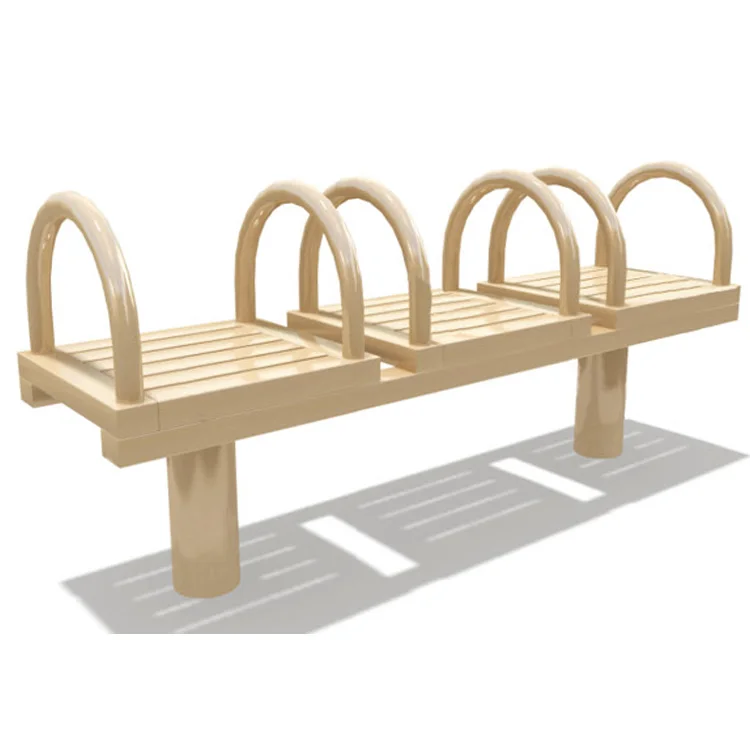 Patk Leg Seating Backless Furniture Frame Public and Wood Stainless Park Benches Outdoor Blue Table Steel Bench