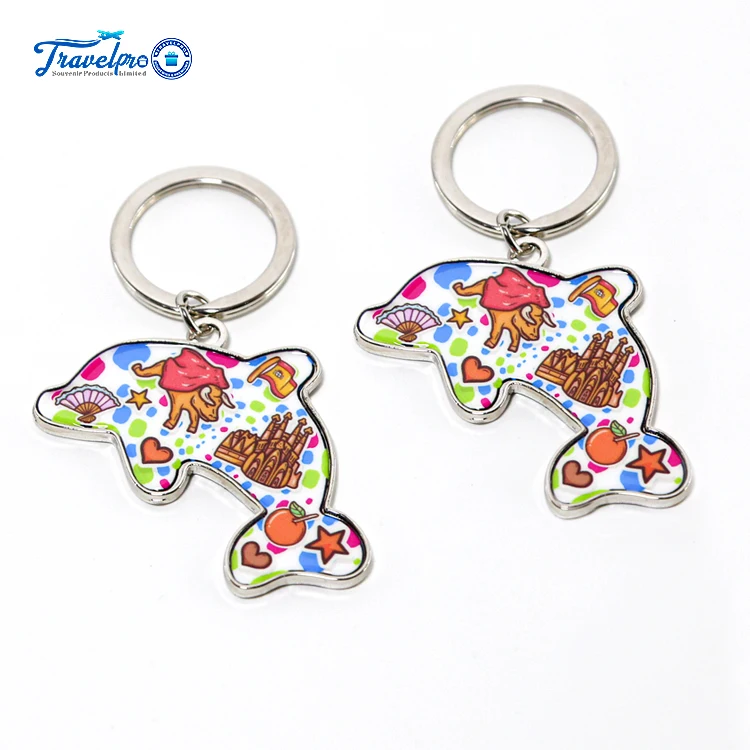Travelpro Personalized Exquisite Metal Handicraft Dolphin Animal Style Key Chain Women Purse Ornament Key Ring