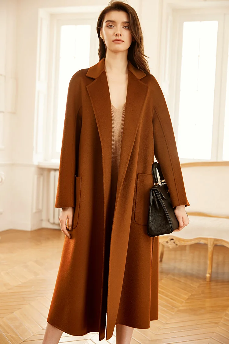 England Hot Selling High Quality Customized Ladies Luxury Classic Women Wool Cashmere Fabric 100% Wool Coat Women