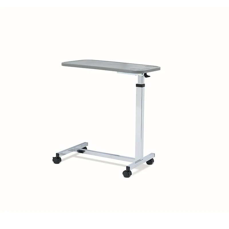 Cheapest Price Durable Hospital ABS Overbed Table Medical Height Adjustable Dining Table With Wheel