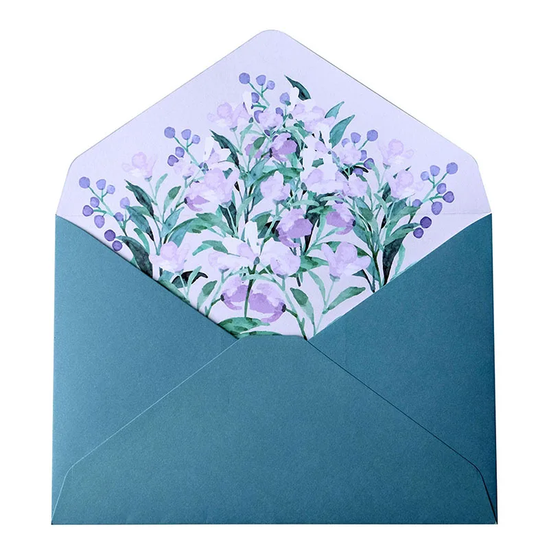 Bulk sale Custom 4-color offset printing Envelope and letter paper set Packaging Wallet Business Ordinary Logo floral letter set