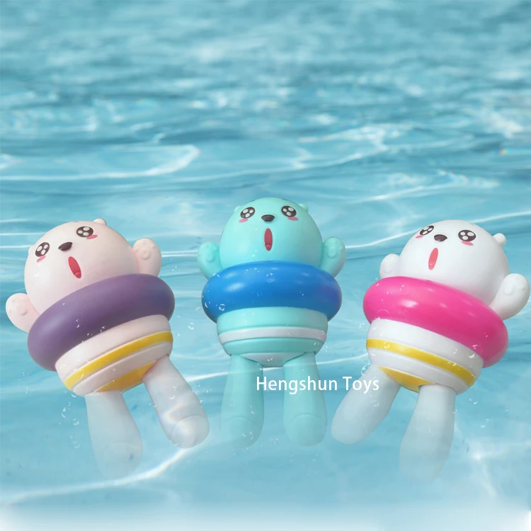 
Cartoon popular kid bear wind up floating bath toy 