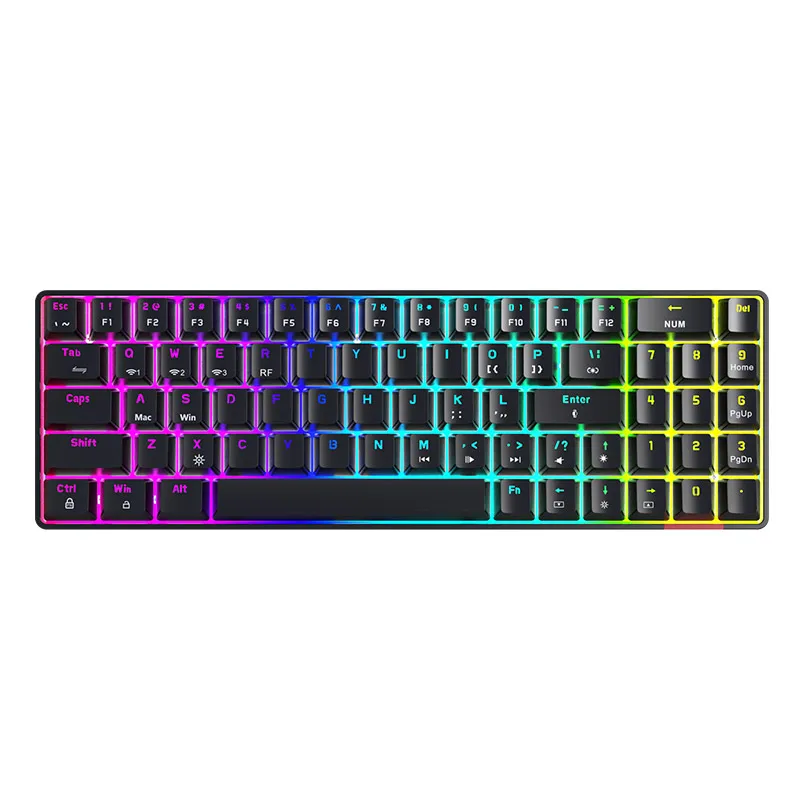 Ajazz AK692 Ultra Compact 60% Form Factor Triple Mode Hot Swap - Mechanical Gaming Keyboard ABS Keycaps RGB Backlit