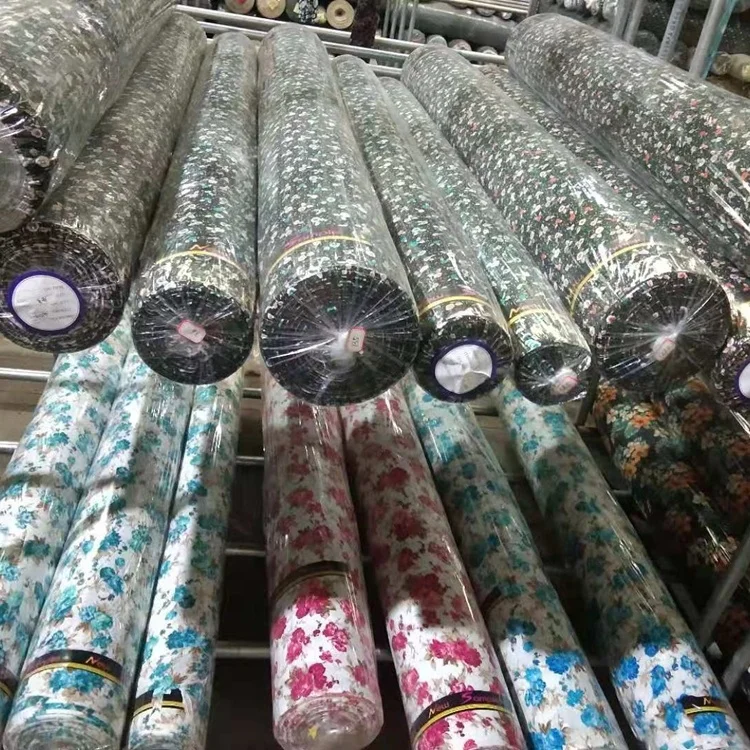 
Custom color floral wholesale 100% rayon printed fabric for women dress 
