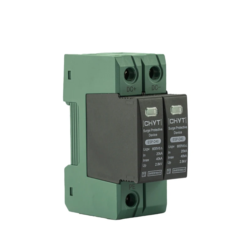 CHYT ESP-D40 DC SPD 2 Pole 600V Surge Arrester three phase 40ka surge protection