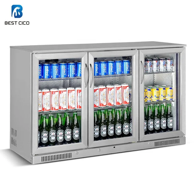 Commercial Beverage cooler 3 Hinged Doors Pub Back Bar Beer Drink Chiller Fridge beer showcase can refrigerator SC-318FS