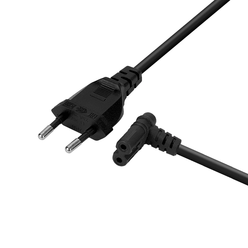 CE EU Laptop Power Lead fused Wire Cord 2 Pin Plug Cable copper 2 pin pc laptop computer monitor ac cord