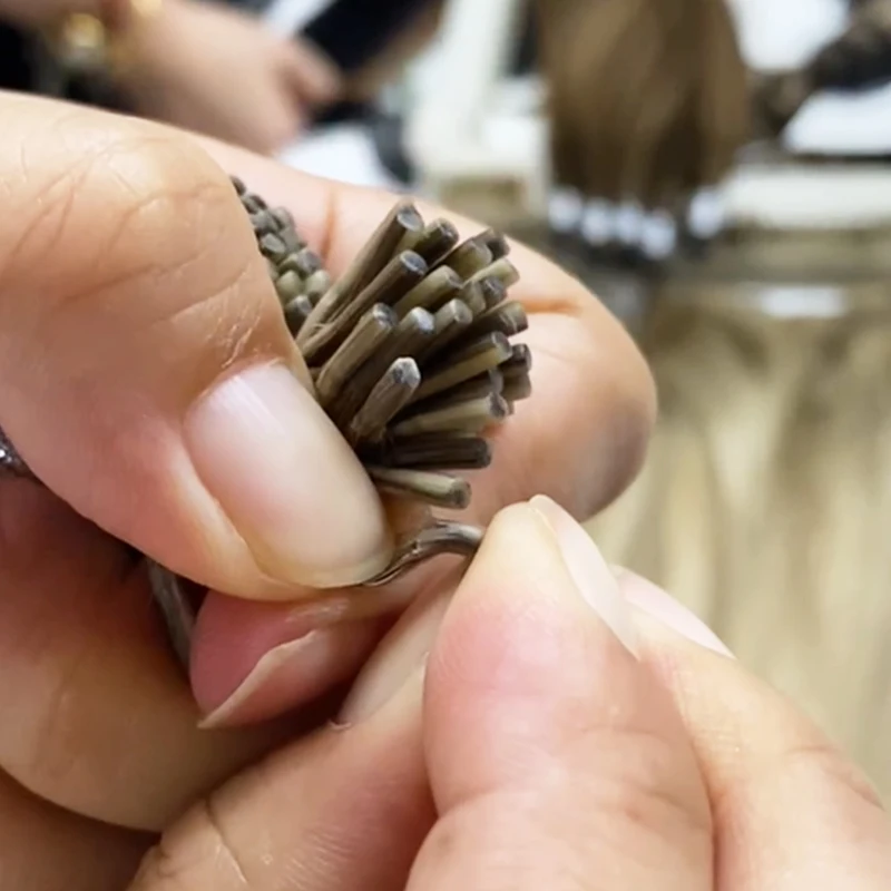 100% Virgin Russian Remy Full Length Human Hair 0.5g 0.8g 0.9g 1g Stick Tip Keratin Pre bond I Tip Hair Extensions Wholesale