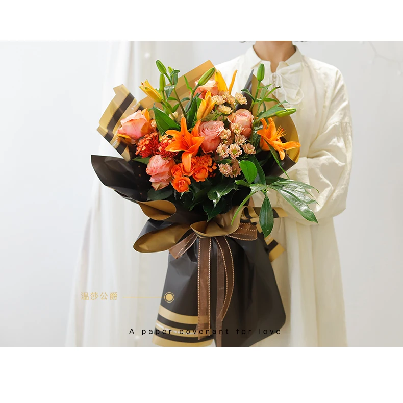 Custom wholesale unique color DIY eco-friendly wrapping paper flower two-color thickened waterproof