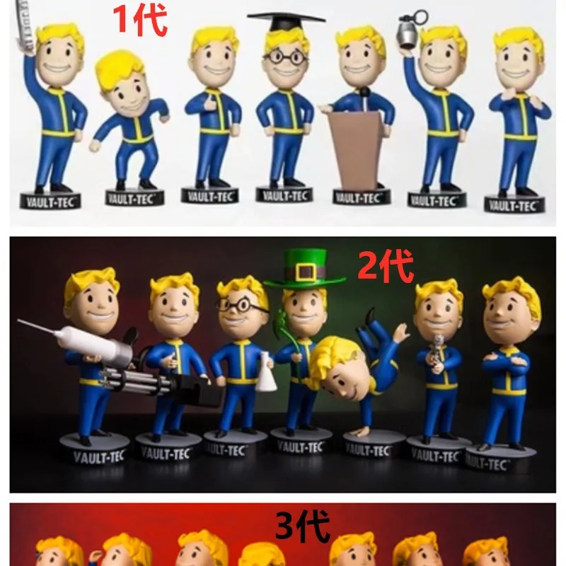 hot sell 28 style Classic Games Vault Boy Figure Toy With Box Fallout 4 1 2 3 Figure Q Version Cute Cartoon Model Doll