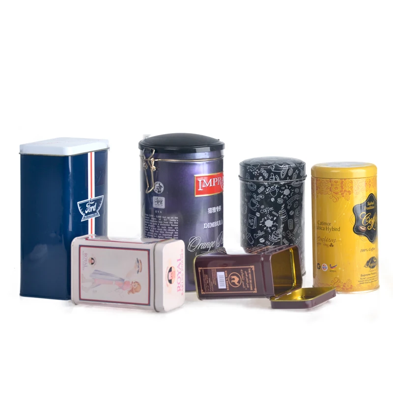 Packaging solution coffee tin can packing box rectangular coffee bean metal tins