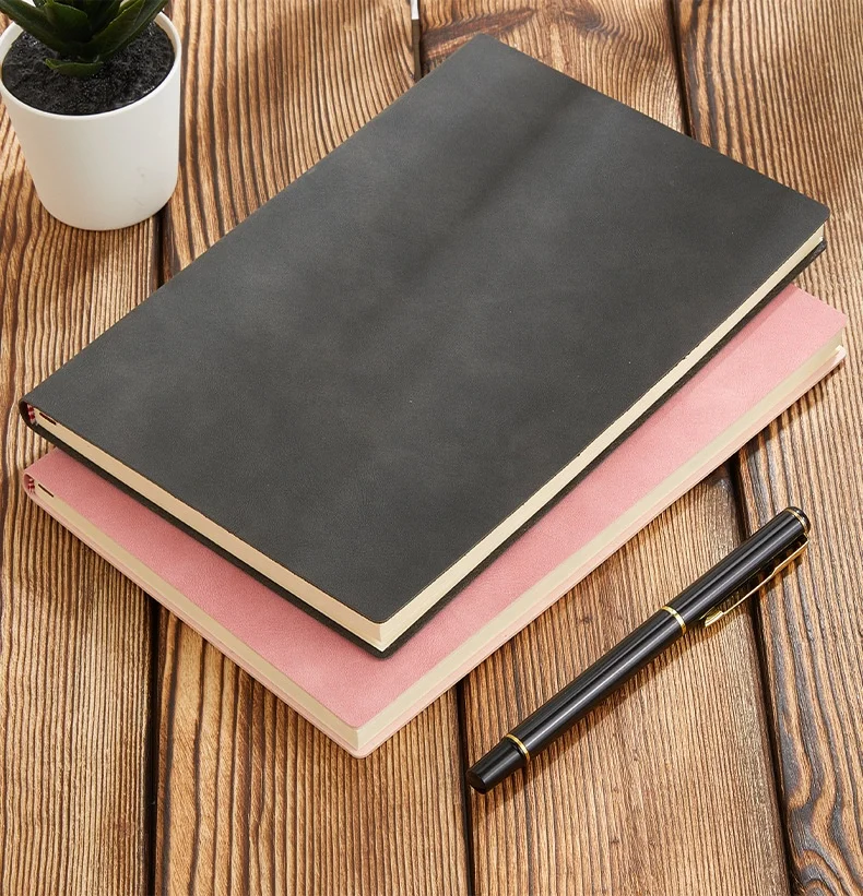 Custom Logo A5 A6 B5 Personalized Cheap Soft Leather Cover Journal Stationery Notebook Manual Book for School Office Business
