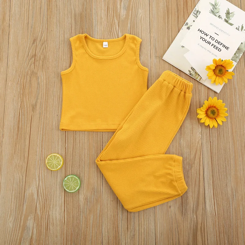 
Girls sleeveless vest harem pants summer children clothes 3-8 years old girls clothing sets 