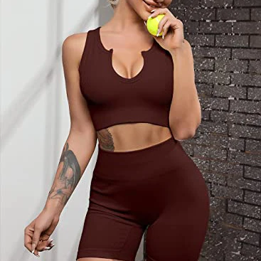 Custom Logo Two Piece Spandex Nylon Breathable Gym Clothing Yoga Set for Women  Sport Wear