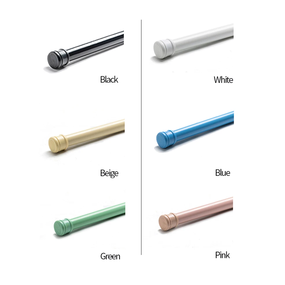 70-120cm Extendable Curtain Rod Adjustable Pole Telescopic Rod Spring Tension Curtain Rod Curtain Pole for Bathroom Shower