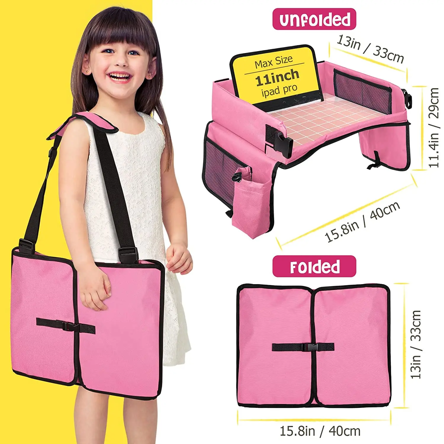 Car Seat Organizer Kids Travel Tray for Kids Toddlers Activities in Car Seat