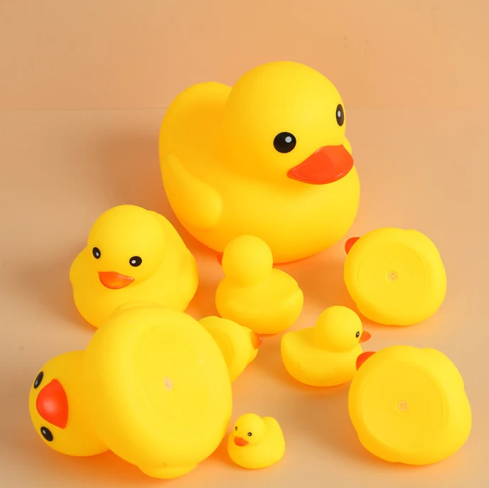 Pvc Plastic Small Ducky Light Color Squeak Baby Bath Toys Bulk Mini Yellow Duck