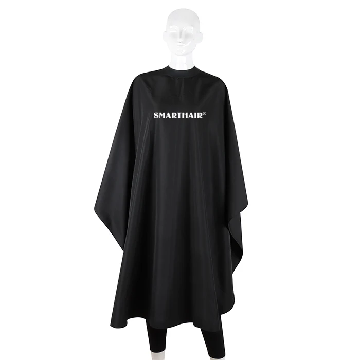 Black Waterproof High Quality Salon Cape Customize With Snapes Barber Capes Luxury Silicone Neck Hairdressing Cape