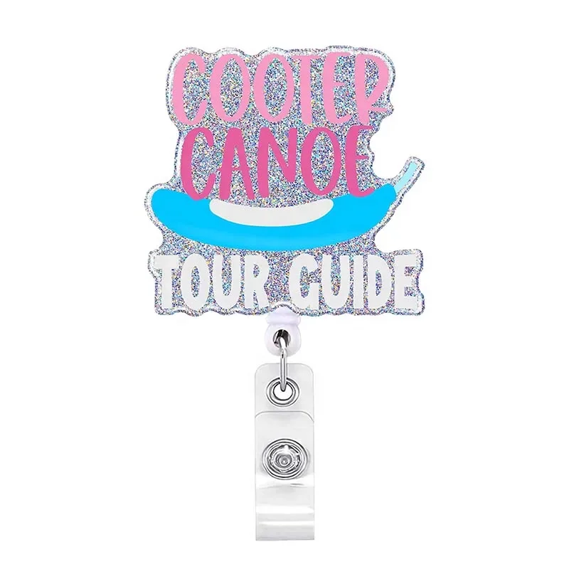 Wholesale Custom Nurse Scrub Life Badge Reel Acrylic Pill medicine Bottle Retractable Badge Reel Badge Holder