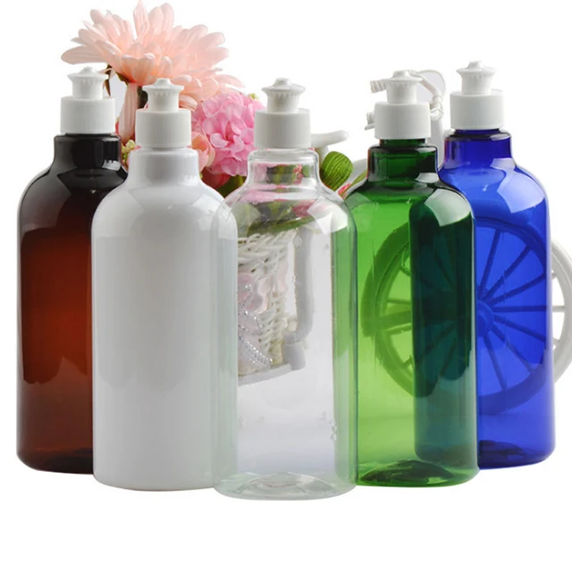 Hengjian 500ml plastic empty detergent cleanser essence bottle dishwashing liquid contain with cap for shampoo
