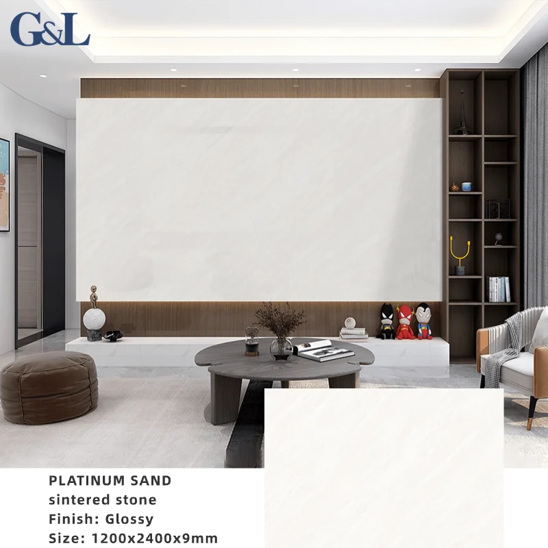 Sintered Stone 120*240 Wall Panels 9mm Table Top Large Format Ceramic Porcelain White Thin Sintered Stone
