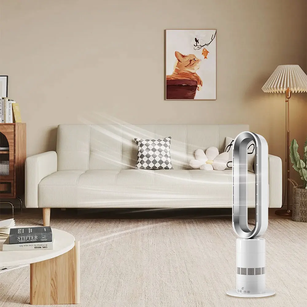 2024 home smart appliance electricity modern luxury indoor standing fan TP-18 PRO 2 IN 1 air cooling heating bladeless floor fan