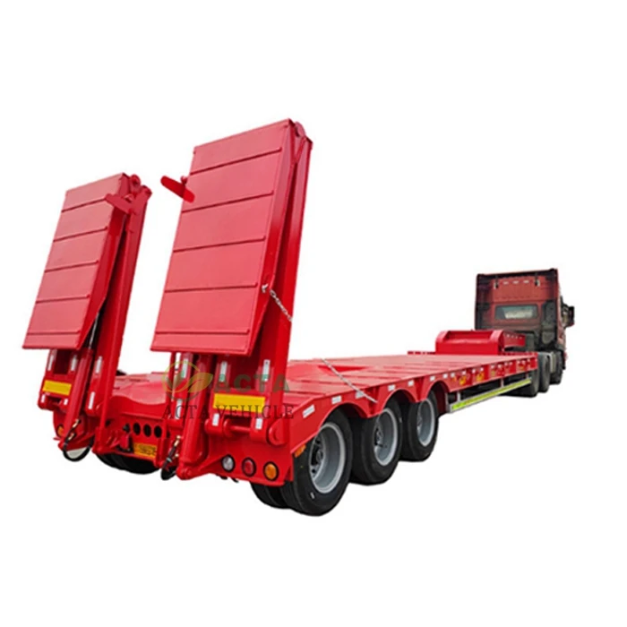 Трехосная гусеничная Шея 35 тонн 60 100 lowboy с лестницей трейлер лодка для Канады