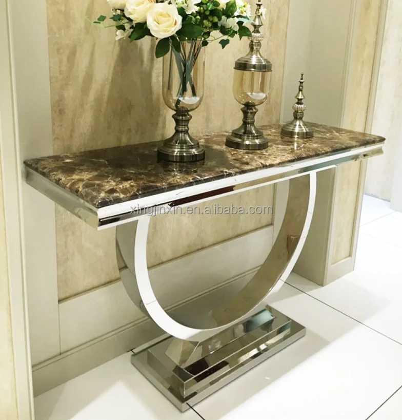 2021 luxury marble top hallway corner console table decorative living room console table