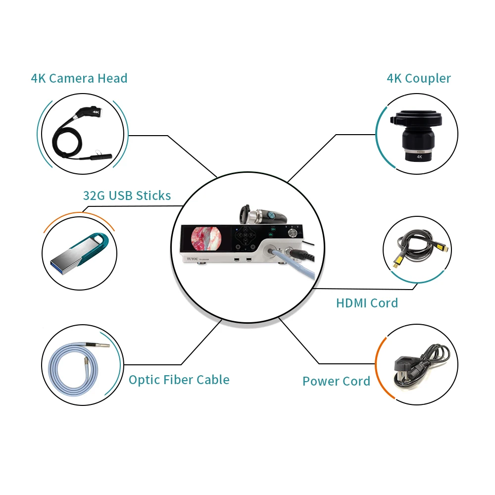 4K Medical Endoscope Camera System With Light Source for Surgery ENT Laparoscope Camera