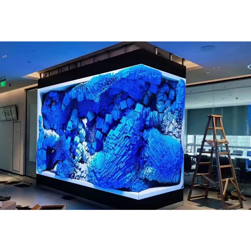Indoor 90 degree Seamless Corner Led Cube Display Screen Full Color P2 P2.5 P3 P4 Beveled Module for Advertising