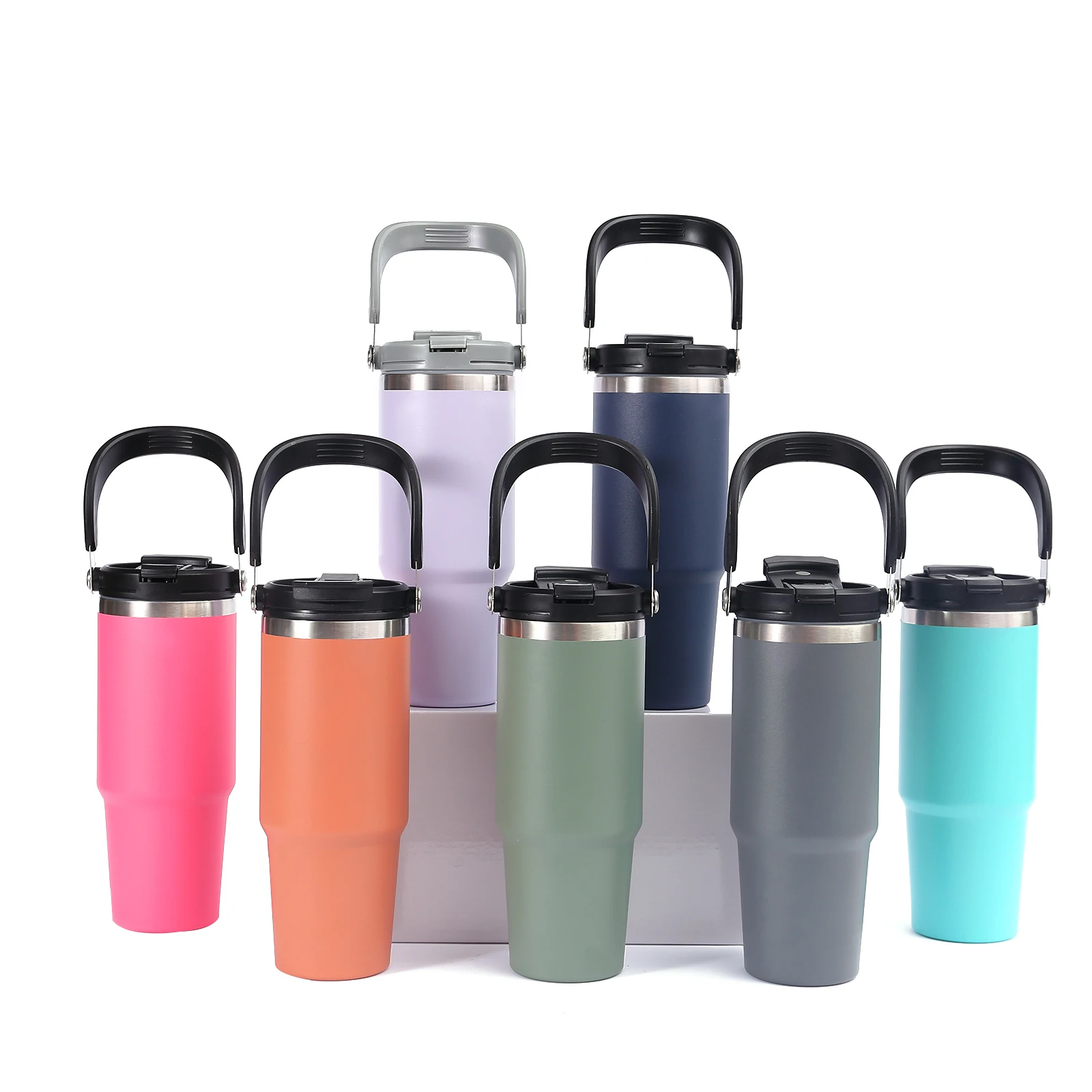 30 oz Vacuum Insulated Coffee tumbler Cup with 2-in-1 Lid and Straw Double Wall Stainless Steel Water Bottle Travel Mug