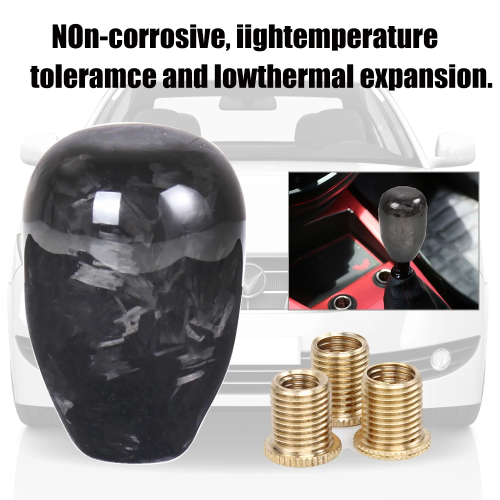 Universal Cylindrical Forged Carbon Fiber Shift Knob With M8 M10 M12 Adapter