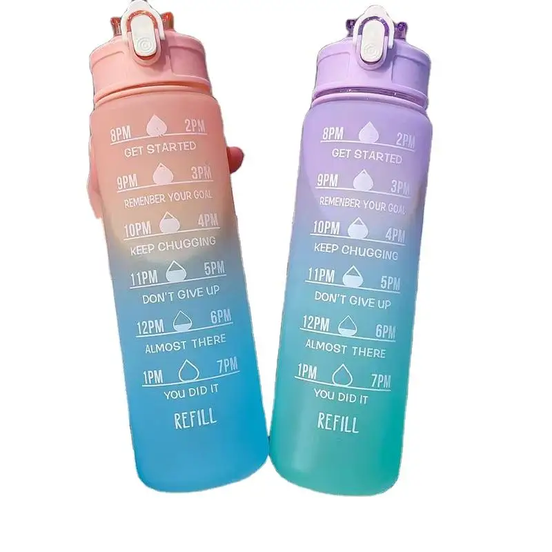 100% Food Grade Outdoor Sport Water Bottles Portable Drinking Cup Water Kettle BPA Free Water Cup with Straw